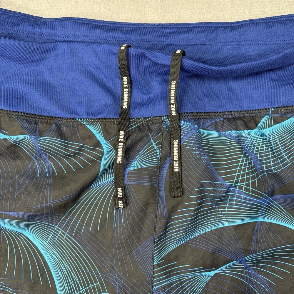 Nike Shorts Women's Size 2XL Dri-Fit Running Shorts Black Blue Activewear - Picture 3 of 11
